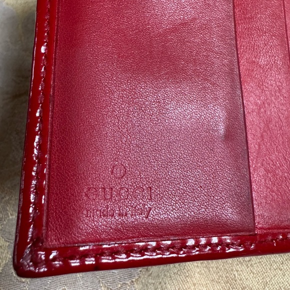 Authentic Gucci wallet Red Patent Leather 90s Vintage - Picture 8 of 13